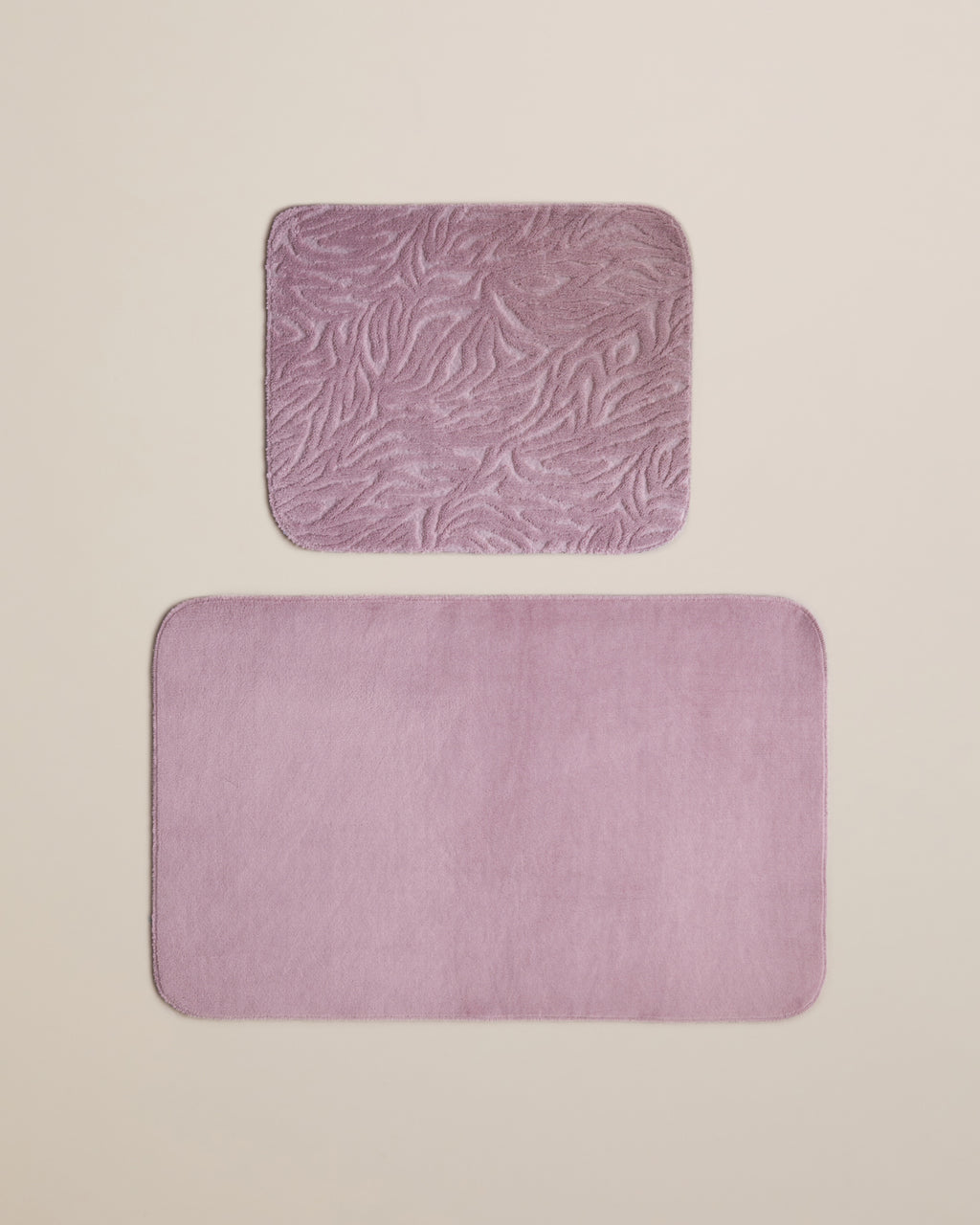 Strala Anti-slip Base Bath Mat Set 60x100 cm + 50x60 cm - Dusty Rose