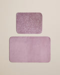 Strala Anti-slip Base Bath Mat Set 60x100 cm + 50x60 cm - Dusty Rose