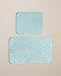 Twillow Anti-slip Base Bath Mat Set 60x80 cm + 40x60 cm Light Blue