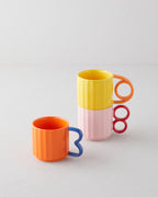 Ceramic Mug 350 ml Orange - Blue (view 4)