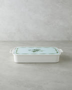 Plantopia Melamine with Glass Cover (6-piece) Breakfast Container 39x21 cm White - Green