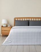 Easy Iron Duvet Cover Set - Navy Blue - Terracotta & Green - Navy Blue - Terracotta - Double 200x220 cm (view 2)