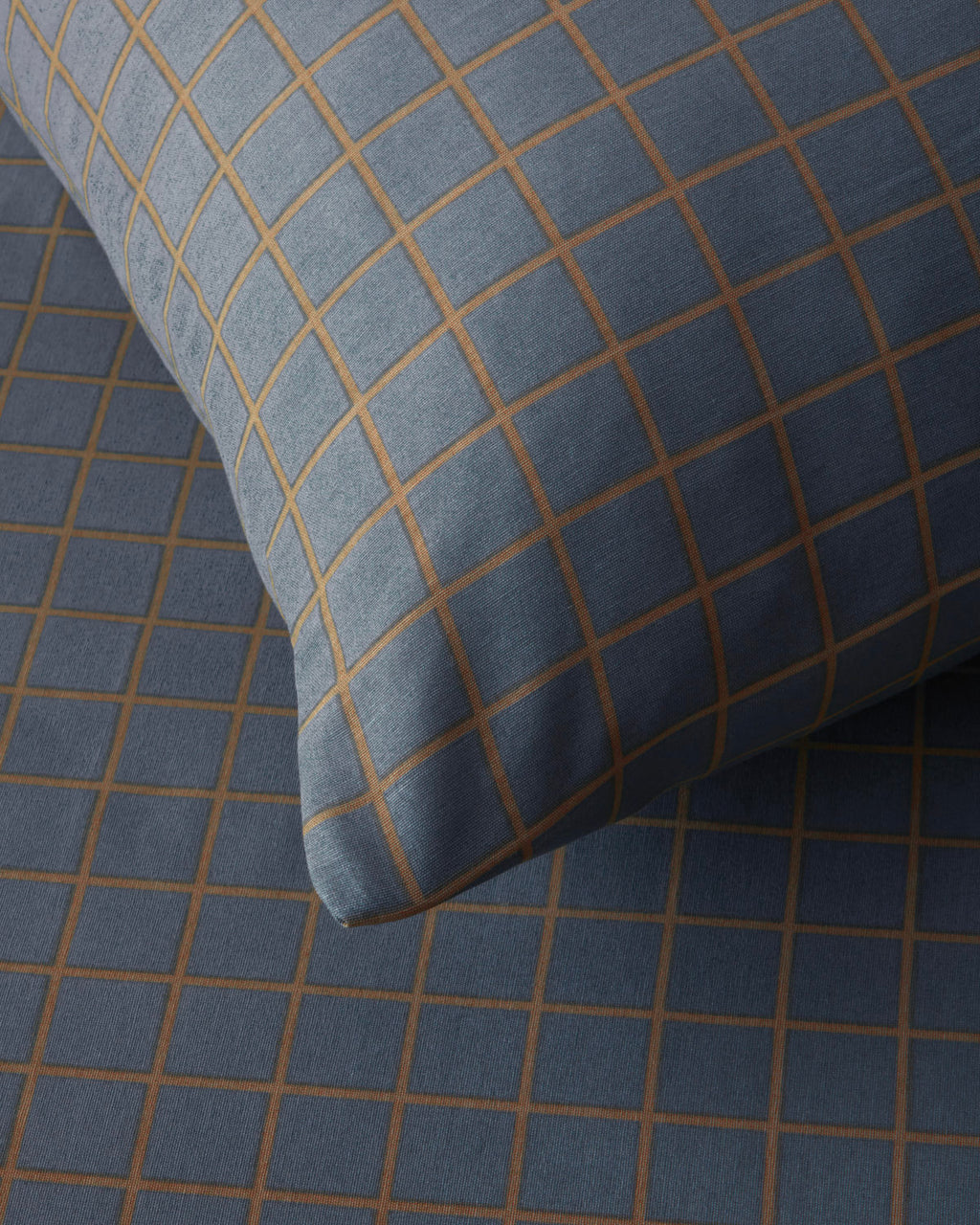 Easy Iron Duvet Cover Set - Navy Blue - Terracotta & Green - Green - Double 200x220 cm (view 4)