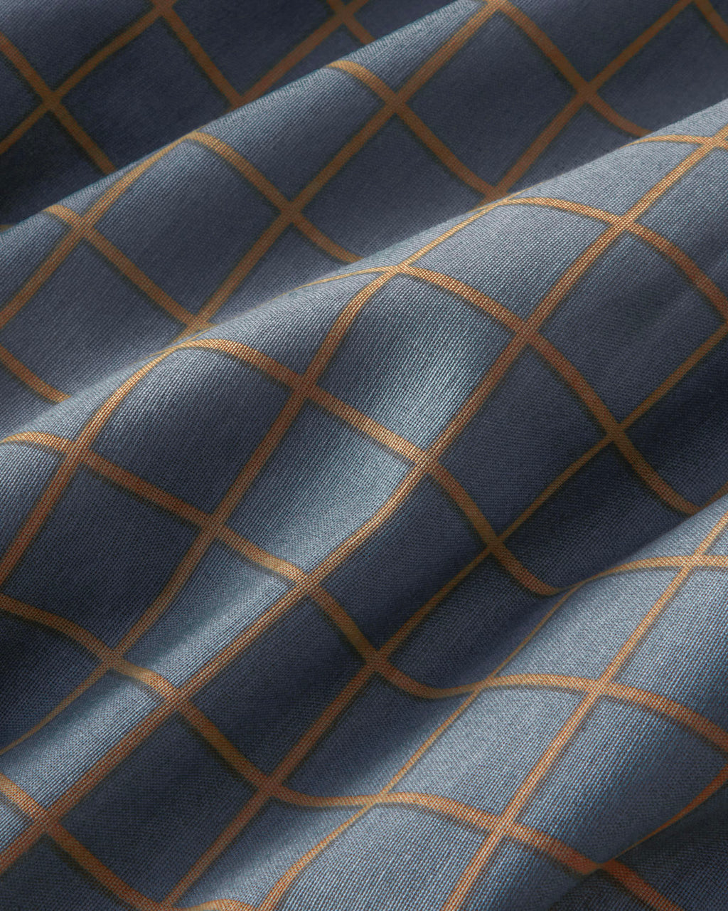 Easy Iron Duvet Cover Set - Navy Blue - Terracotta & Green (view 5)