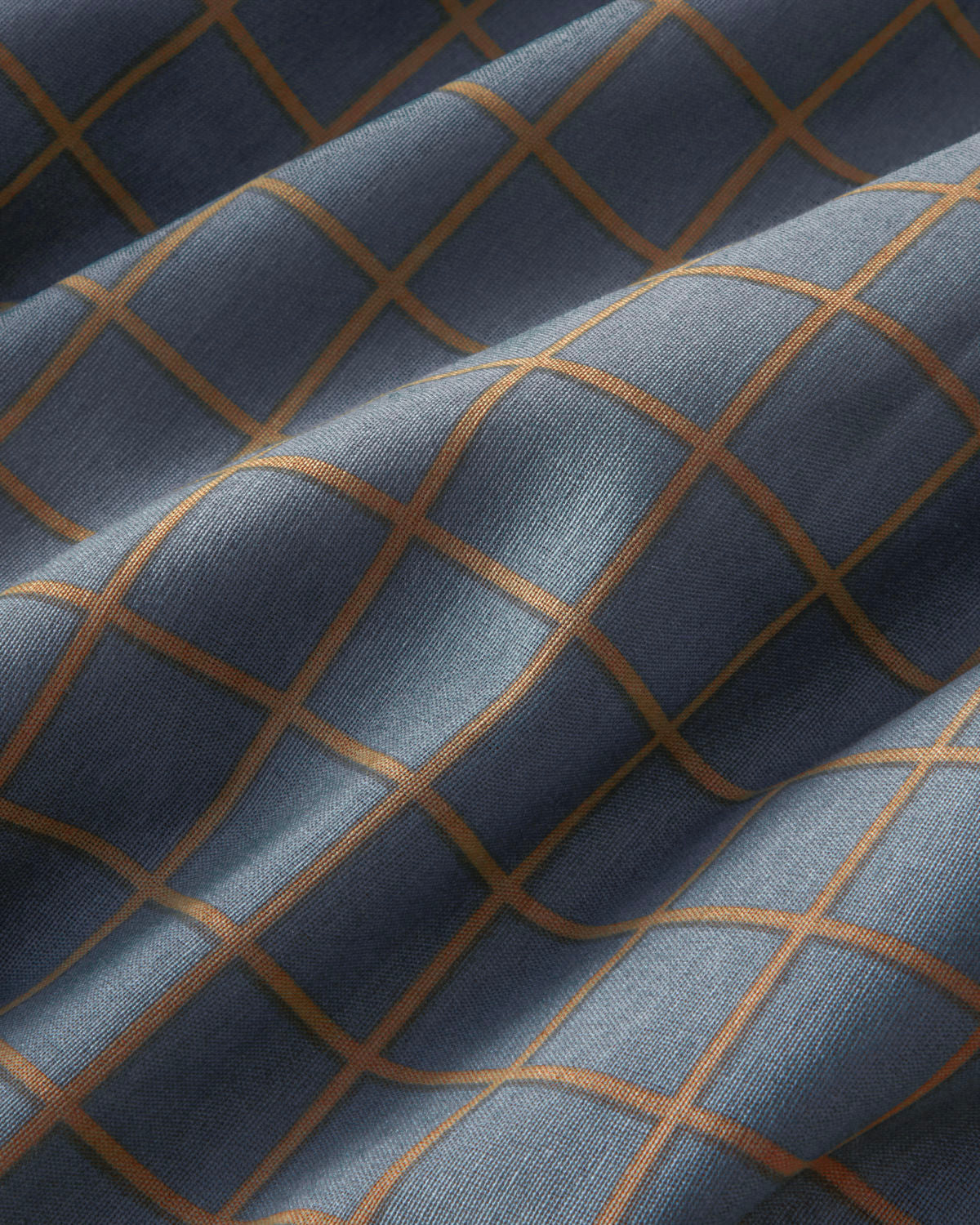 Easy Iron Duvet Cover Set - Navy Blue - Terracotta & Green (view 5)