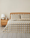 Easy Iron Duvet Cover Set - Gray - Mustard & Celadon - Blue - Gray - Mustard - Single 160x220 cm
