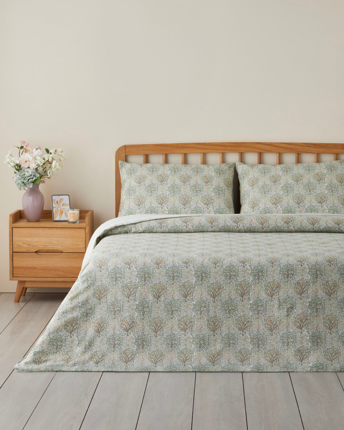 Serenade Easy Iron Single Size Duvet Cover Set 160x220 cm Green