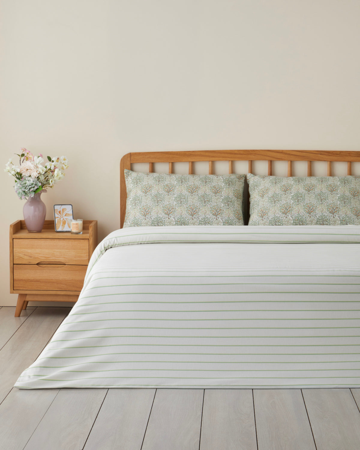 Serenade Easy Iron Single Size Duvet Cover Set 160x220 cm Green (view 2)
