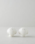Seashell Stoneware 2 pcs Salt and Pepper Shaker 8x5x7 cm White