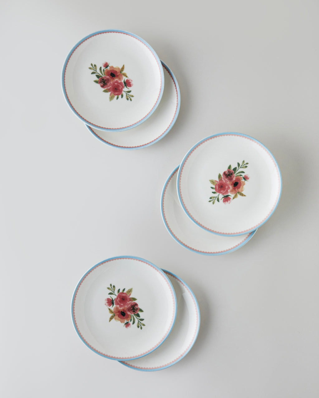 Lilya Porcelain 6 pcs Cake Set 19 cm Colored