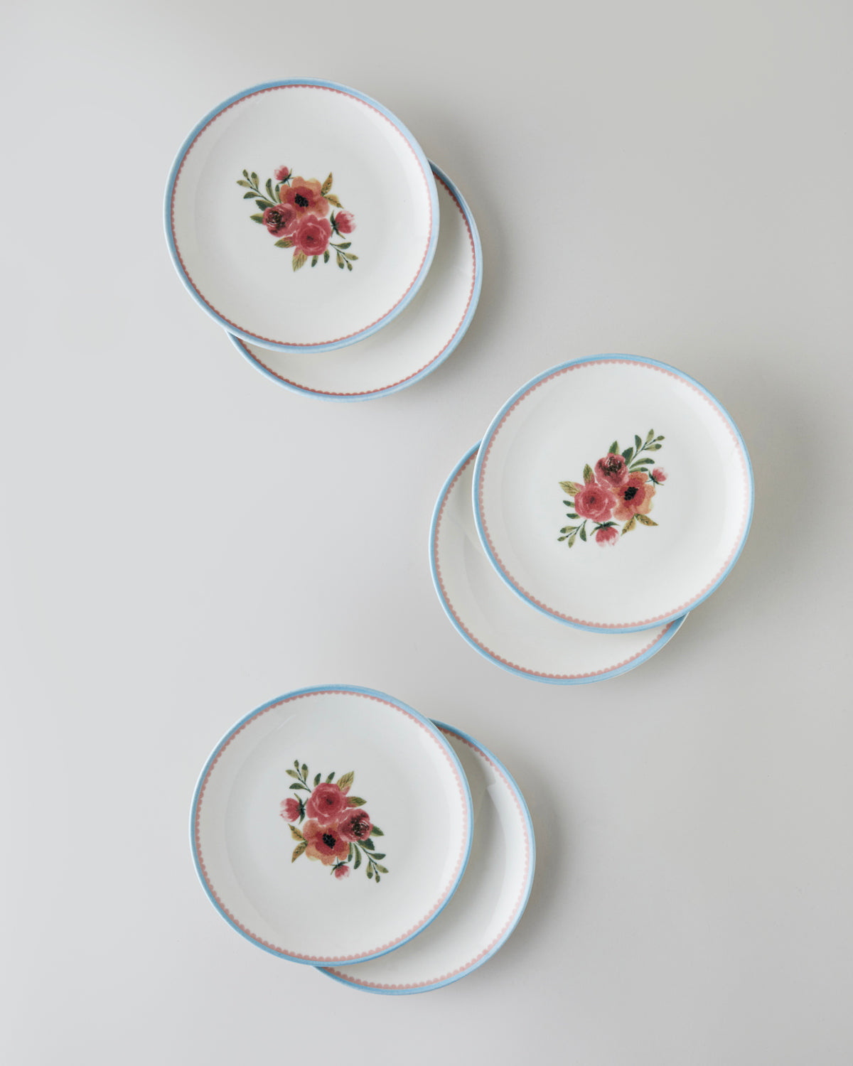 Lilya Porcelain 6 pcs Cake Set 19 cm Colored