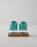 Octaviana Acacia - Glass 2 pcs Salt and Pepper Shaker 4.5x8 cm Green