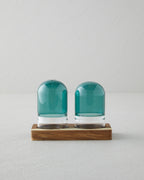 Octaviana Acacia - Glass 2 pcs Salt and Pepper Shaker 4.5x8 cm Green
