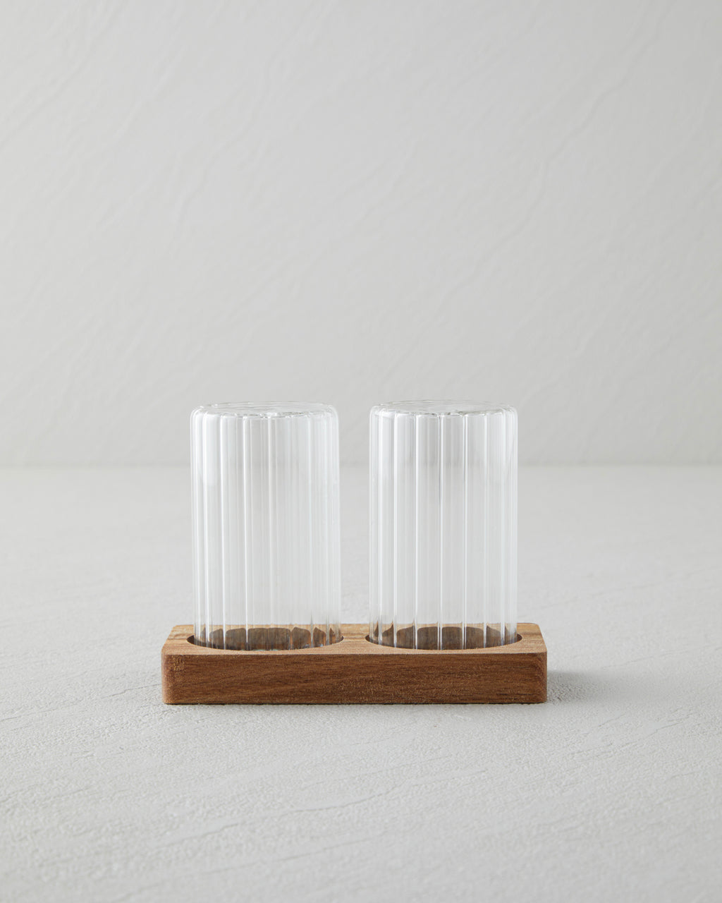 Lulia Acacia - Glass 2 pcs Salt and Pepper Shaker 4.5x8 cm Transparent
