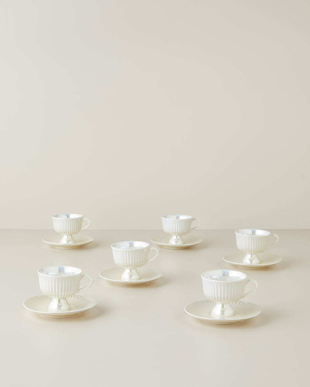 Perlisse New Bone China 12 Pieces 6 Servings Coffee Cup Set 90 ml White