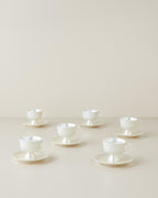 Perlisse New Bone China 12 Pieces 6 Servings Coffee Cup Set 90 ml White