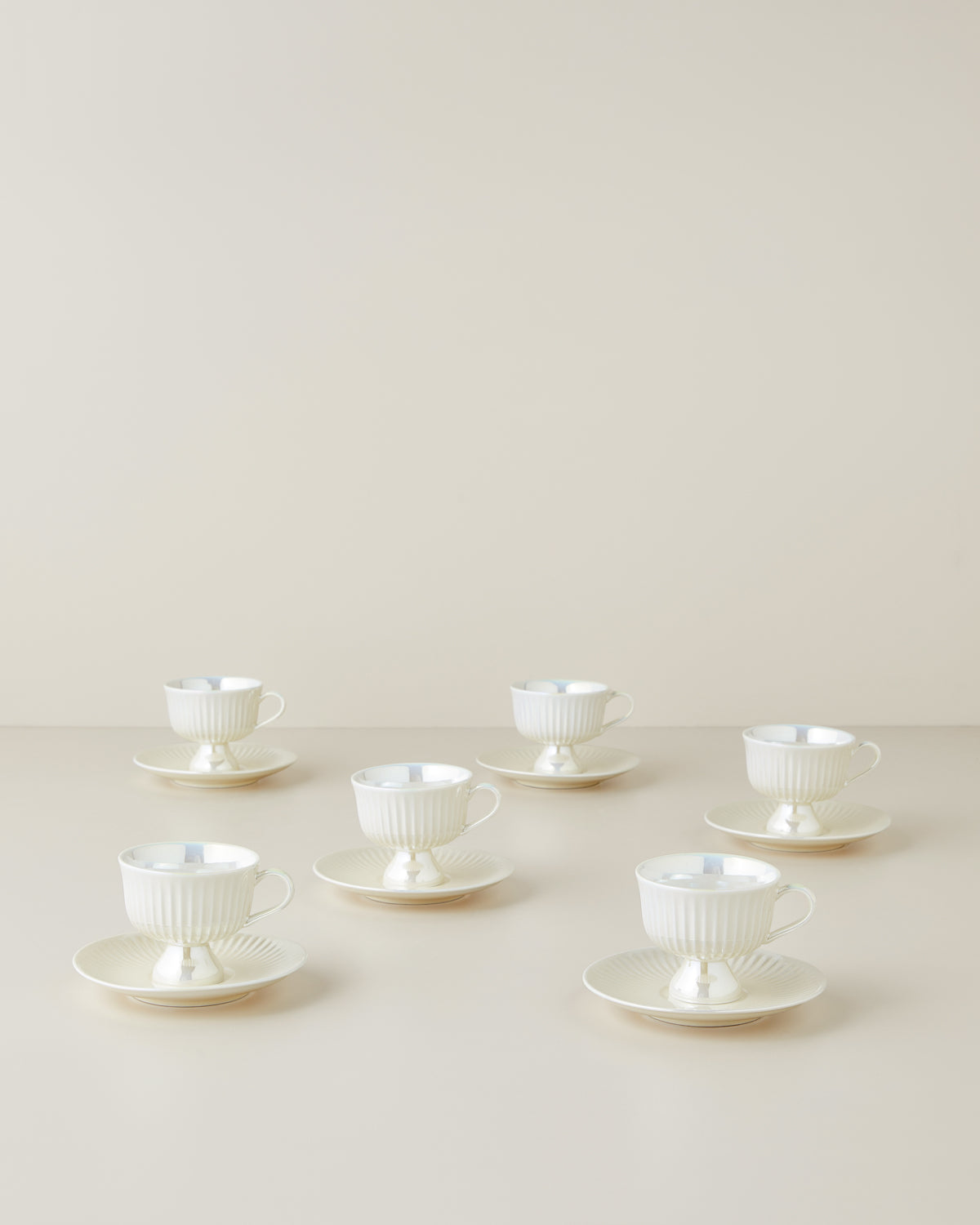 Perlisse New Bone China 12 Pieces 6 Servings Coffee Cup Set 90 ml White