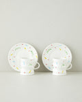 Confella New Bone China 4 Pieces 2 Servings Coffee Cup Set 100 ml Colored