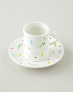 Confella New Bone China 4 Pieces 2 Servings Coffee Cup Set 100 ml Colored (view 3)