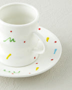 Confella New Bone China 4 Pieces 2 Servings Coffee Cup Set 100 ml Colored (view 4)