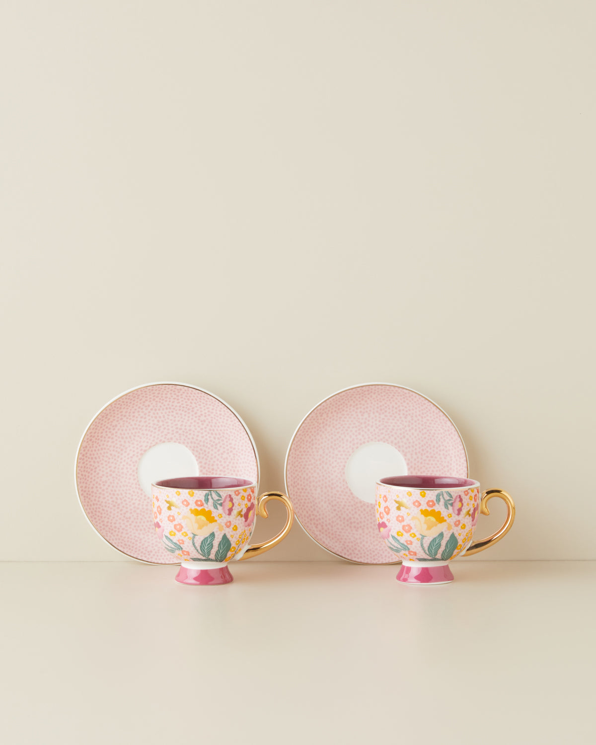 Rosalie New Bone China 4 Pieces 2 Servings Coffee Cup Set 100 ml Colored (view 2)