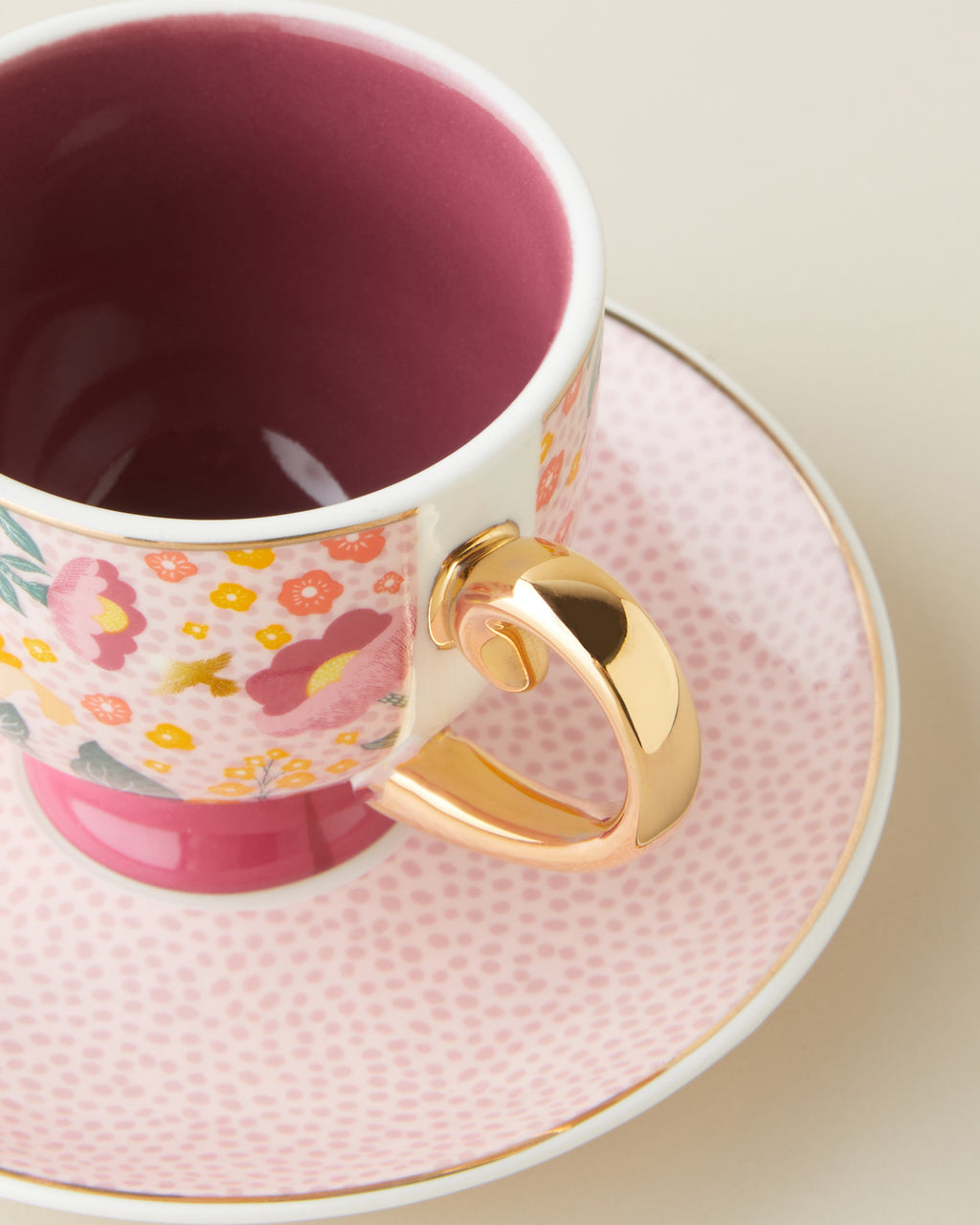 Rosalie New Bone China 4 Pieces 2 Servings Coffee Cup Set 100 ml Colored (view 5)