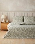 Easy Iron Duvet Cover Set Oil Green - Single 160x220 cm
