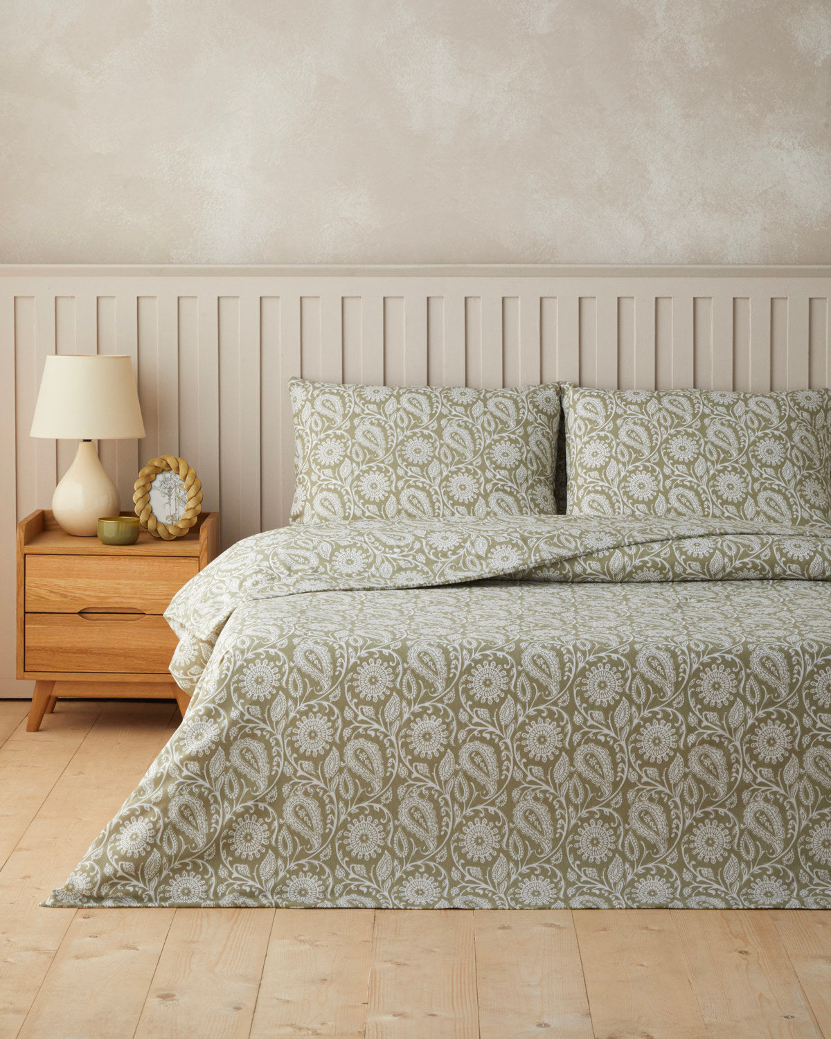 Easy Iron Duvet Cover Set Oil Green - Single 160x220 cm