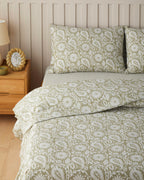 Easy Iron Duvet Cover Set Oil Green - Double 200x220 cm (view 2)