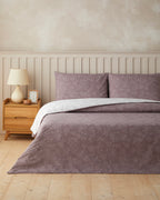 Easy Iron Duvet Cover Set Light Damson - Single 160x220 cm