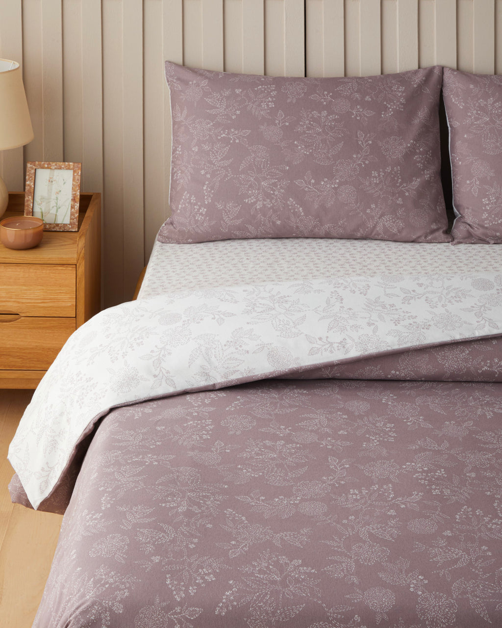 Easy Iron Duvet Cover Set Light Damson (view 10)
