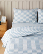 Easy Iron Duvet Cover Set Blue - Double 200x220 cm (view 2)
