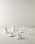 Lunara Porcelain 18 Pieces 6 Servings Tea-Coffee Set White