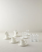 Lunara Porcelain 18 Pieces 6 Servings Tea-Coffee Set White