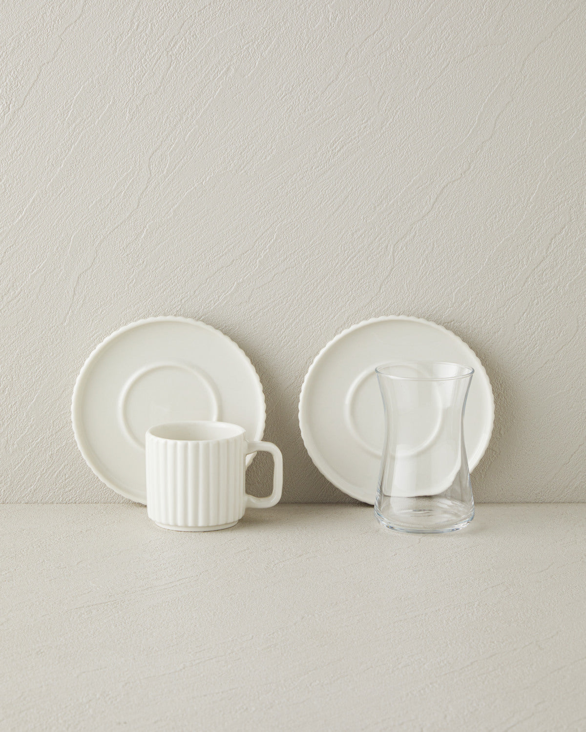 Lunara Porcelain 18 Pieces 6 Servings Tea-Coffee Set White (view 2)