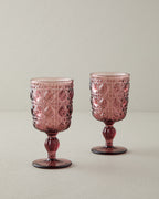 Glass 2 pcs Chalice 250 ml Pink