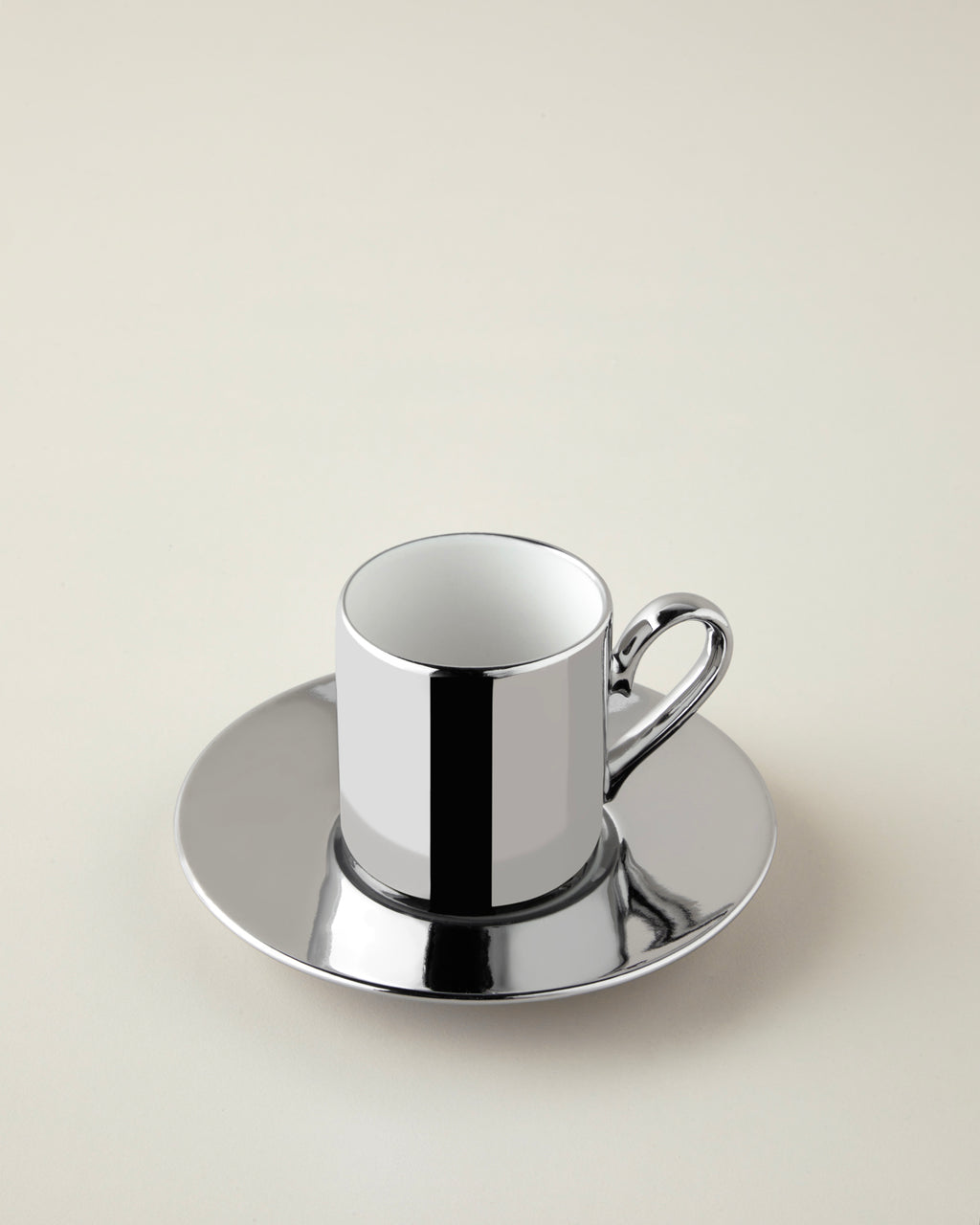 Porcelain 4 Pieces 2 Servings Coffee Cup Set 90 ml Silver (view 3)
