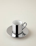 Porcelain 4 Pieces 2 Servings Coffee Cup Set 90 ml Silver (view 3)