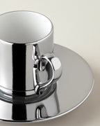 Porcelain 4 Pieces 2 Servings Coffee Cup Set 90 ml Silver (view 4)