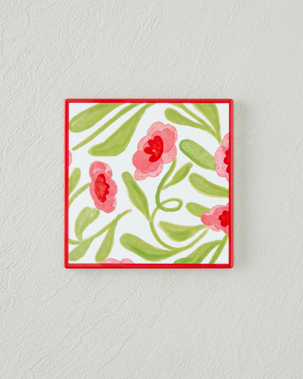 Bright Petals Ceramic Coaster 11x11 cm Pink