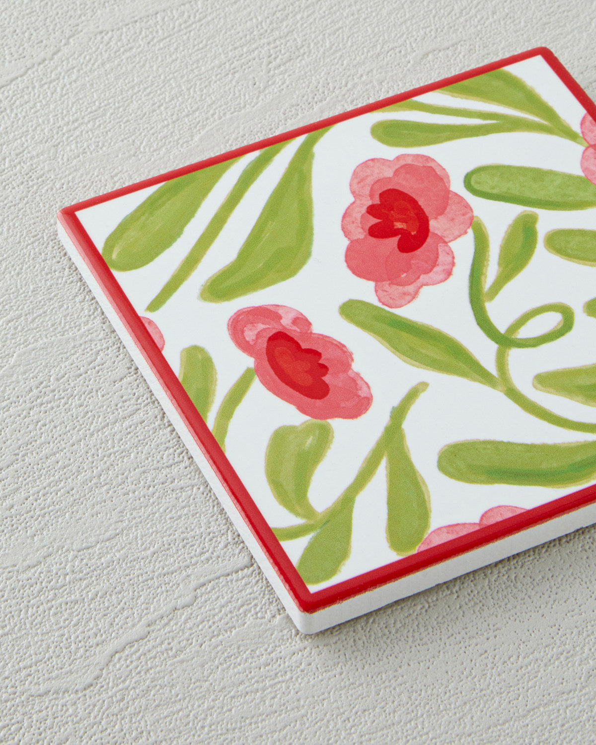 Bright Petals Ceramic Coaster 11x11 cm Pink (view 2)