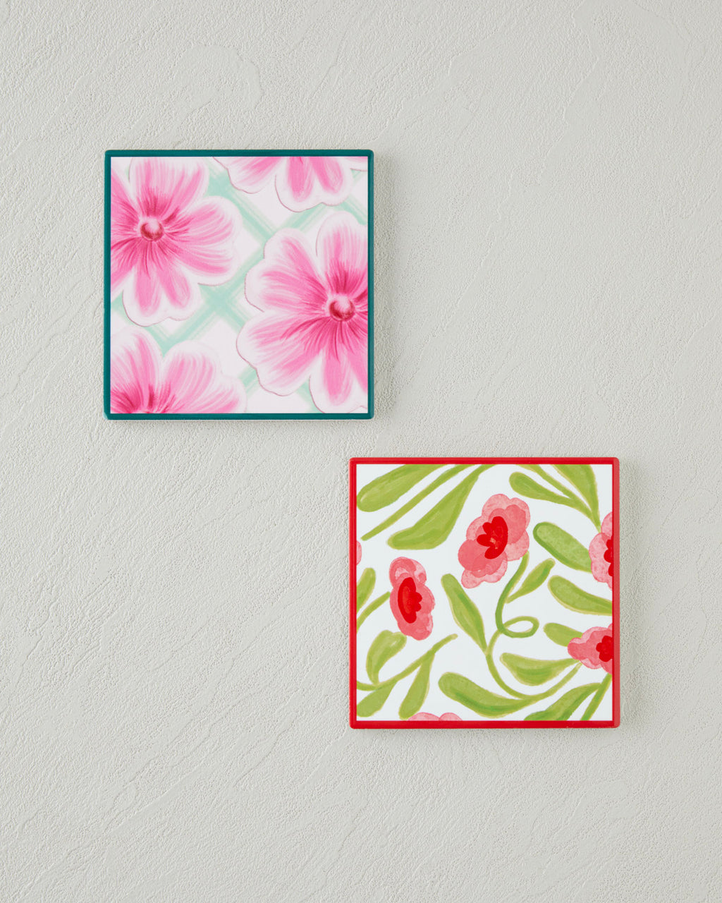Bright Petals Ceramic Coaster 11x11 cm Pink (view 3)