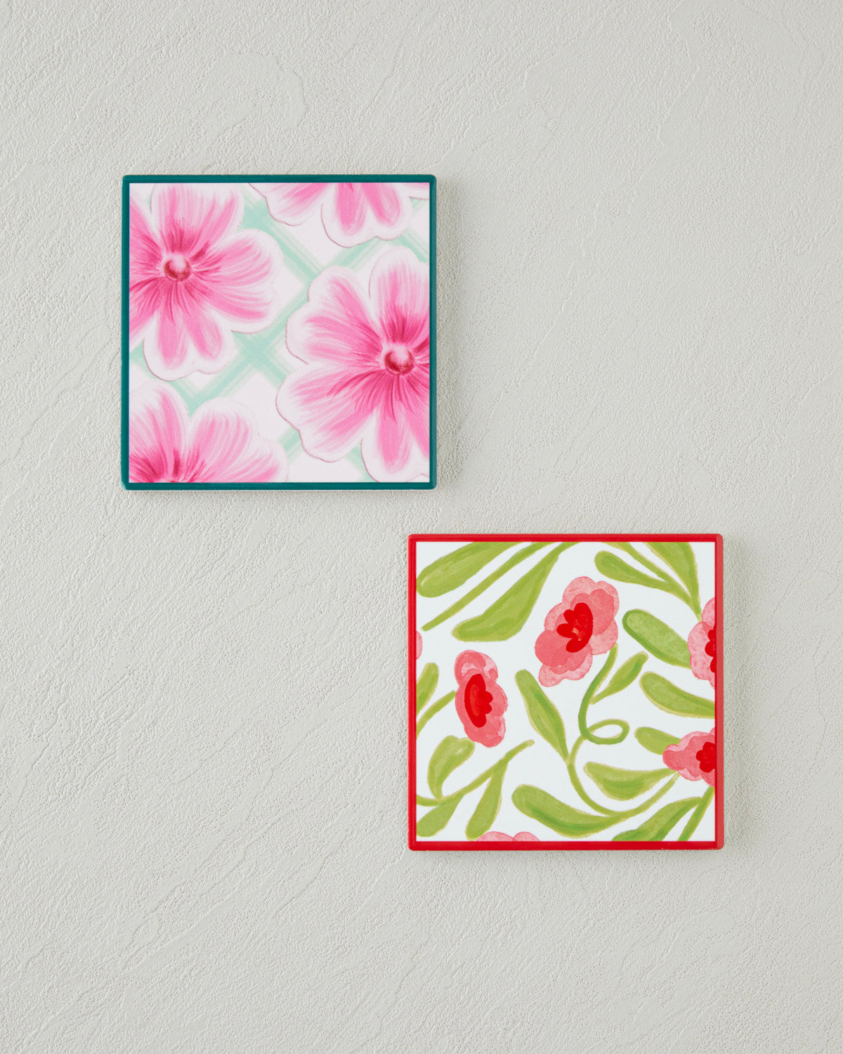 Bright Petals Ceramic Coaster 11x11 cm Pink (view 3)