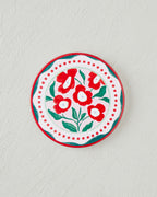 Ceramic Coaster 10 cm Red - Green