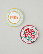 Ceramic Coaster 10 cm Red - Green (view 3)