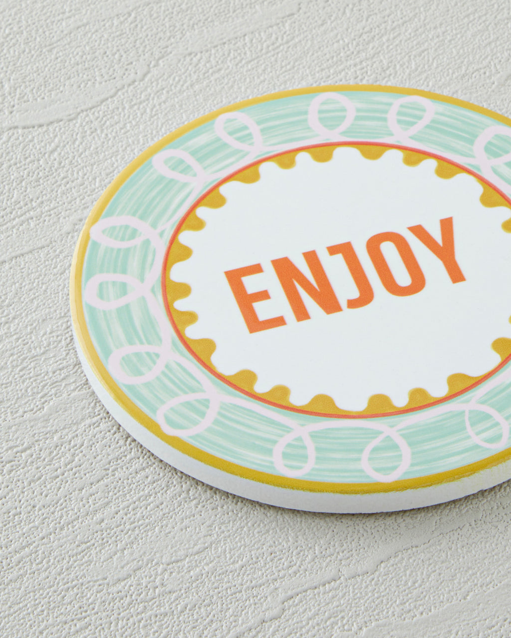 Ceramic Coaster 10 cm Green (view 2)