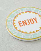 Ceramic Coaster 10 cm Green (view 2)