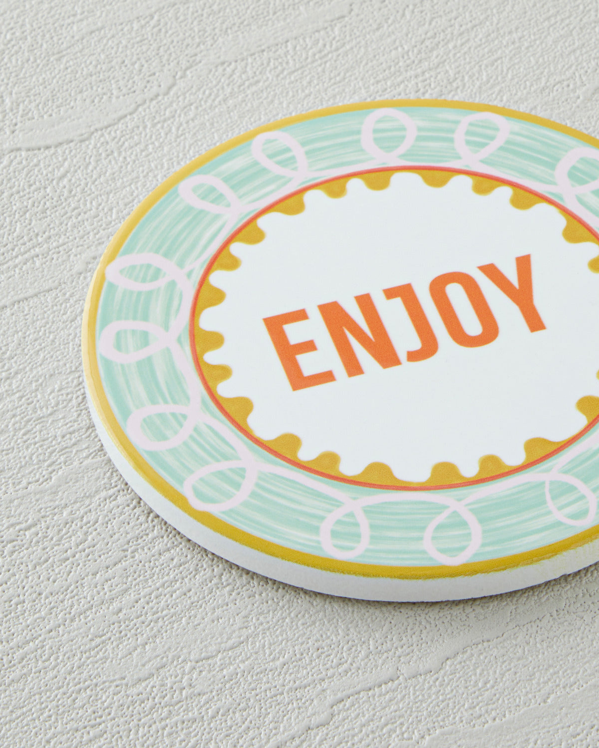 Ceramic Coaster 10 cm Green (view 2)