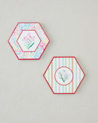 Blossom Frame Ceramic Coaster 11 cm Colored (view 3)