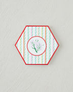 Floral Stripe Ceramic Coaster 11 cm Colored